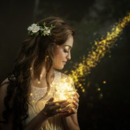 O femeie care ține o lampă în brațe pentru a ilustra secretul care te ajută să atragi norocul în viața ta, în funcție de zodie