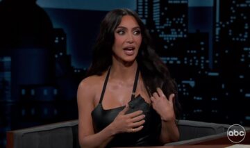 Kim Kardashian, la Jimmy Kimmel, într-o rochie neagră