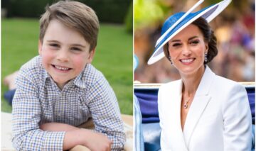 Colaj de imagini cu Prințul Louis și Kate Middleton