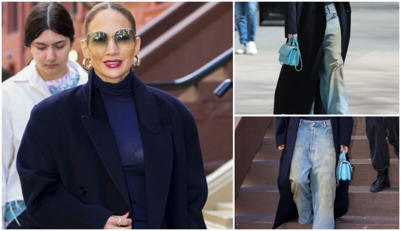 Cât costă blugii murdari purtați de Jennifer Lopez în New York. Vedeta a dat o mică avere pe ei
